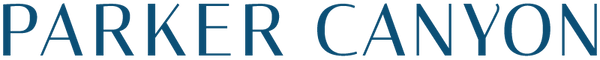 PARKER CANYON wordmark logo in a blue font on a white background