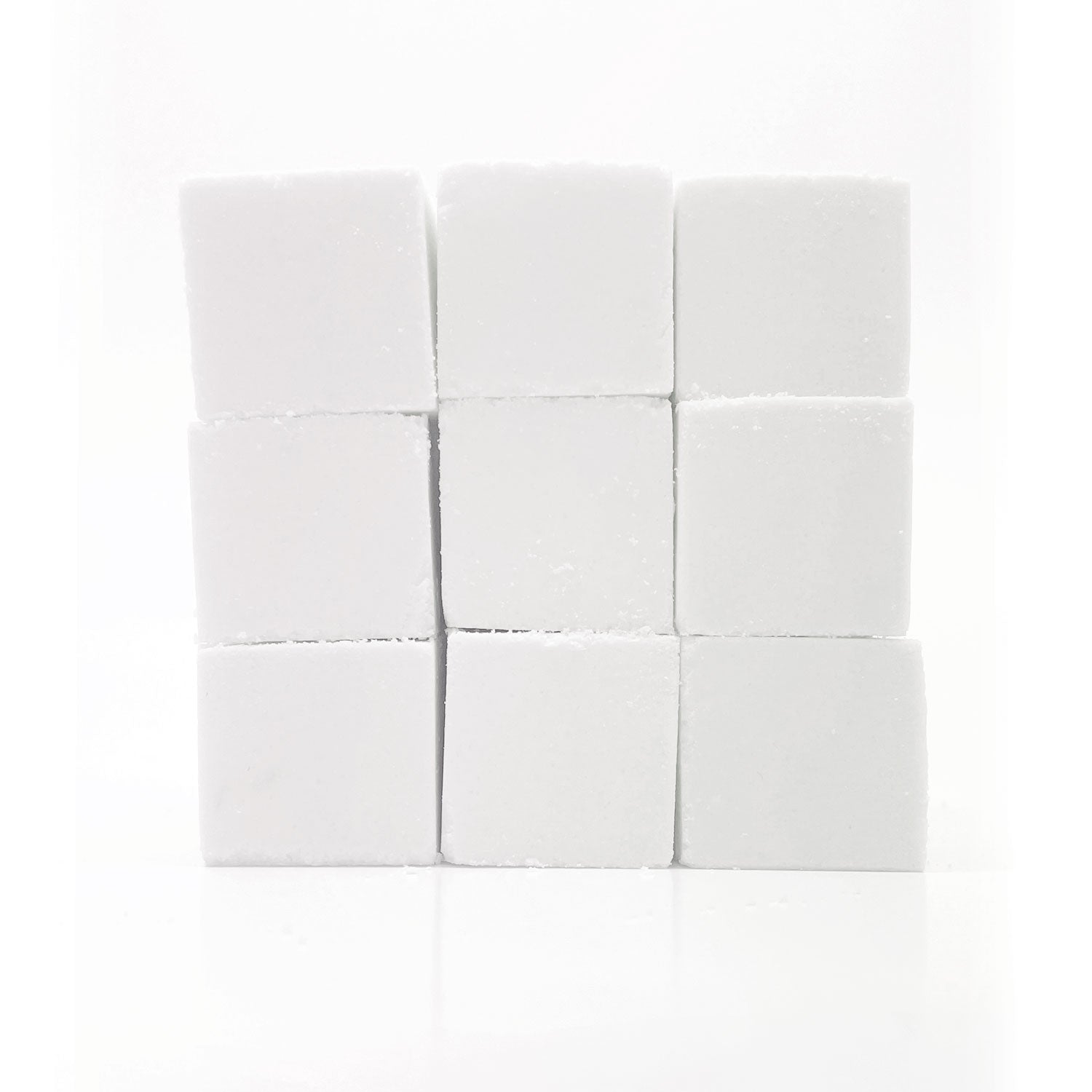 Nine shower steamers arranged in a 3x3 grid on a white background