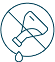 Icon of a marked out bottle with a droplet symbol, indicating products without additives.
